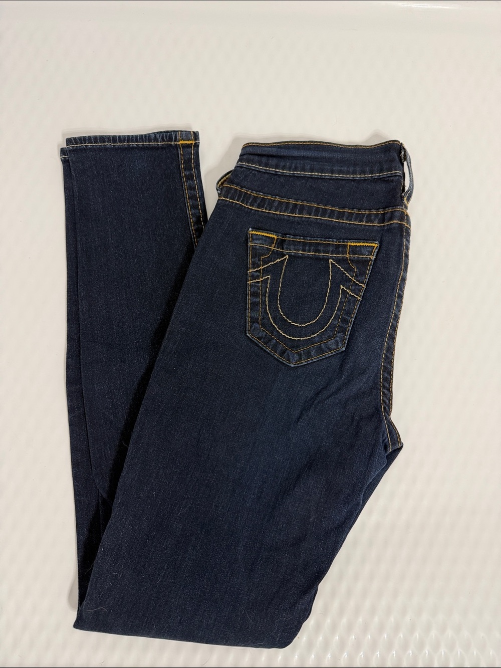 True Religion Indigo Skinny Jeans with Contrast Stitching